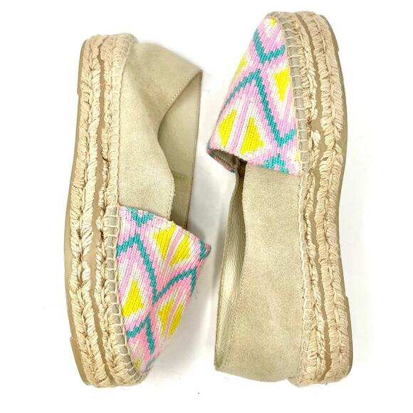 Manebi x Guanabana Neon Woven Geometric Platform Espadrilles Size 10 EU 40 $199 - Picture 7 of 14